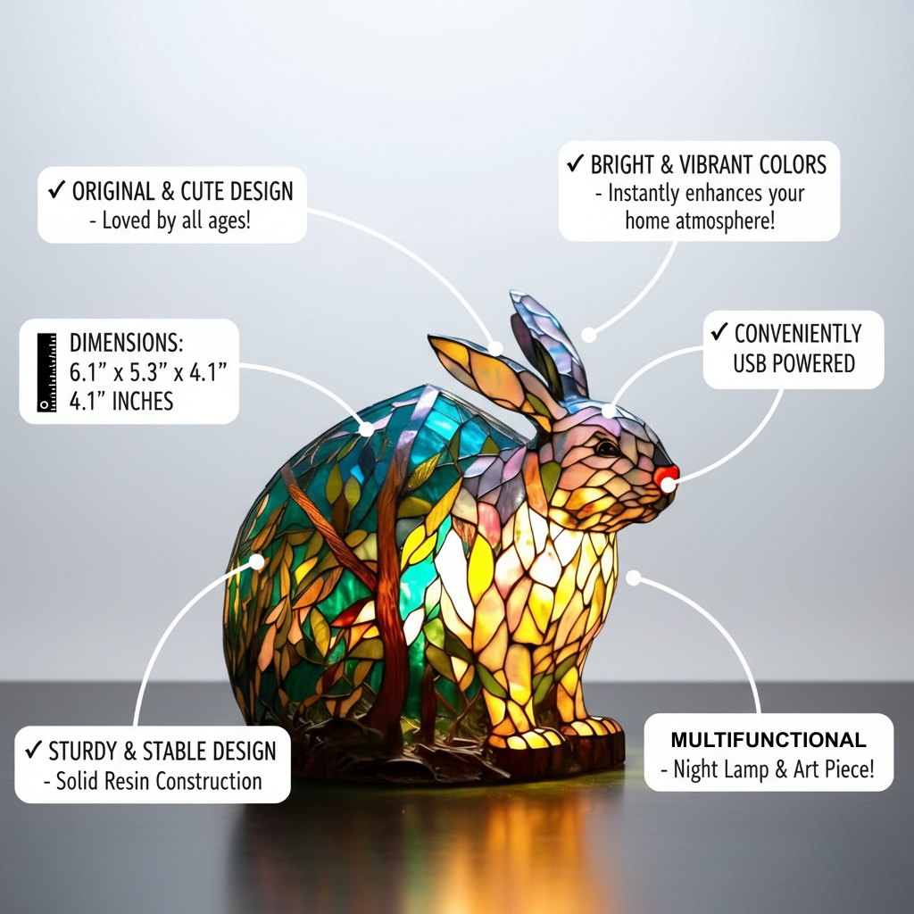 Lampada Decorativa Premium – Noppie Vibrant Bunny