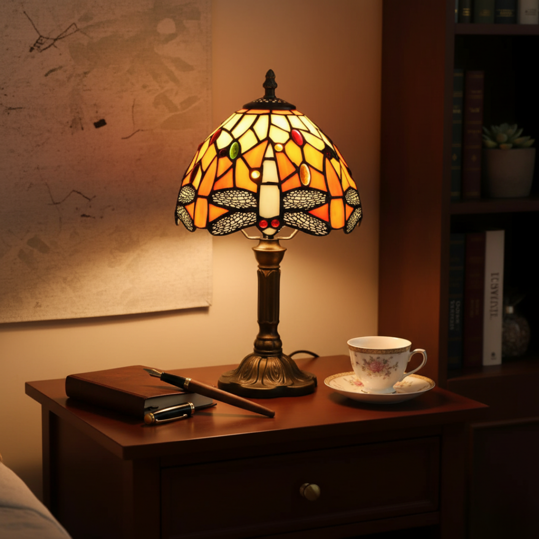 Lampada Decorativa Premium – Decorative Stained Glass LED Table Lamp
