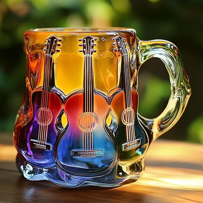 Lampada Decorativa Premium – Artisan Mug with 3D Guitar Artwork
