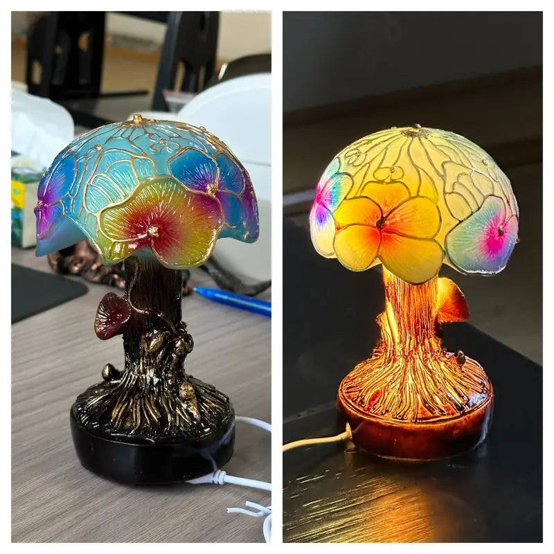 Lampada Decorativa Premium – Boho Chic Mushroom Floral Lamp