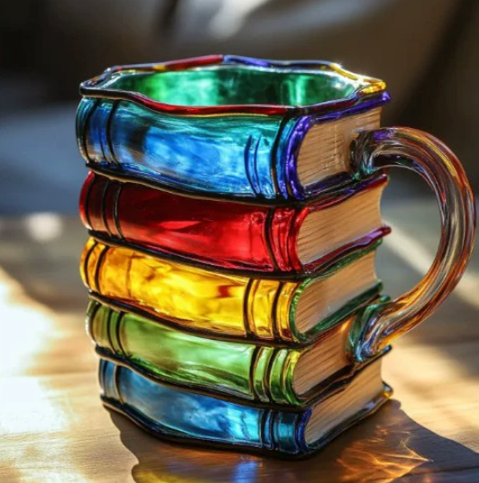 Lampada Decorativa Premium – Handcrafted Colourful Mug with Book Design