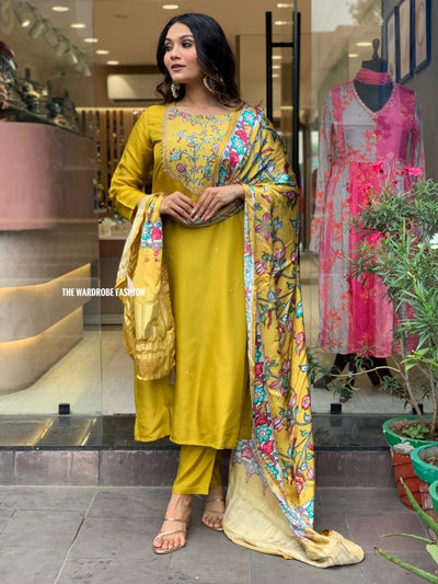 MUSTARD KALAMKARI DRESS