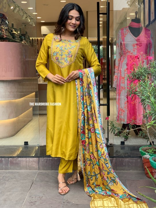 MUSTARD KALAMKARI DRESS