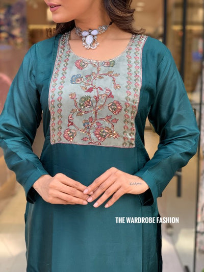 GREEN KALAMKARI DRESS