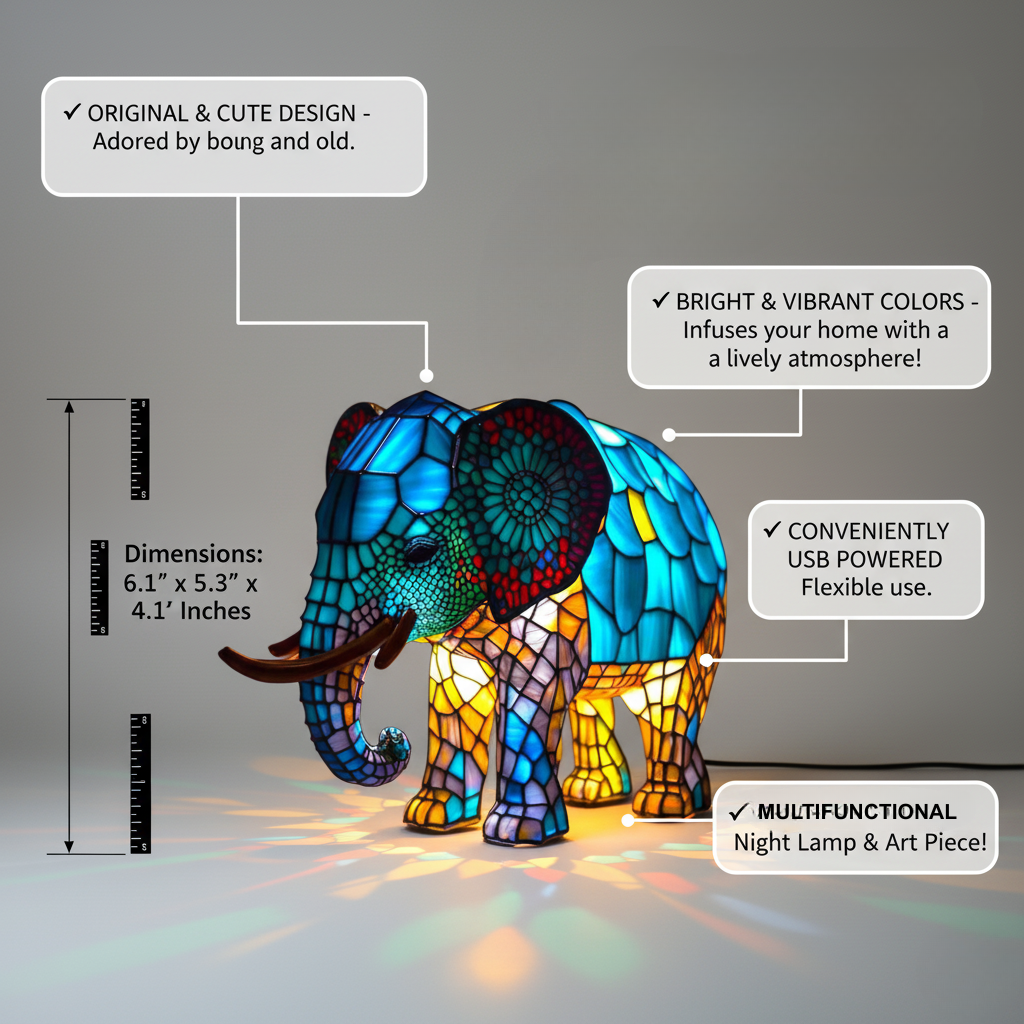 Lampada Decorativa Premium – Noa Enchanting Elephant