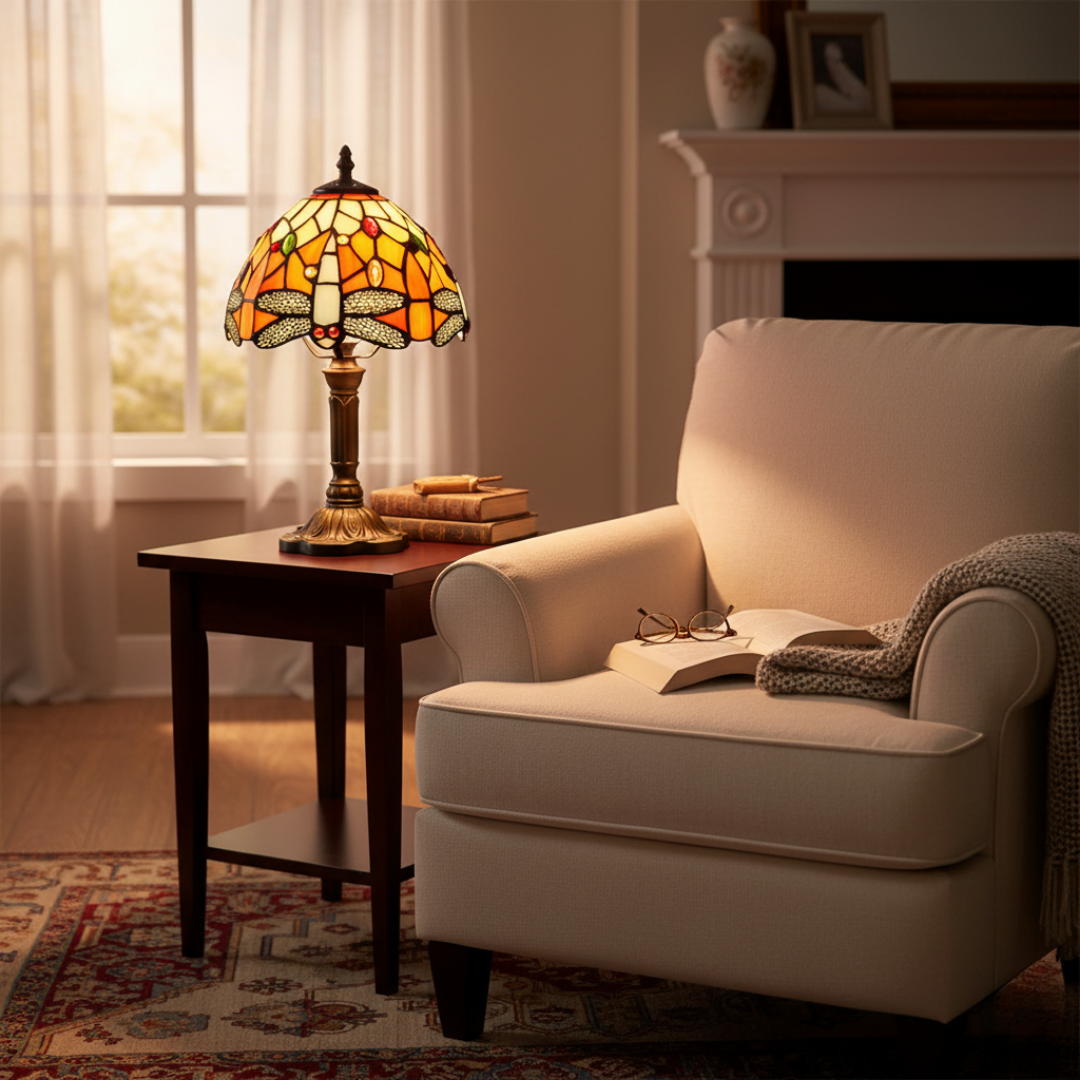 Lampada Decorativa Premium – Decorative Stained Glass LED Table Lamp