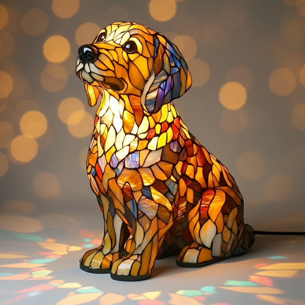 Lampada Decorativa Premium – Lily the Spiritual Golden Retriever Figurine