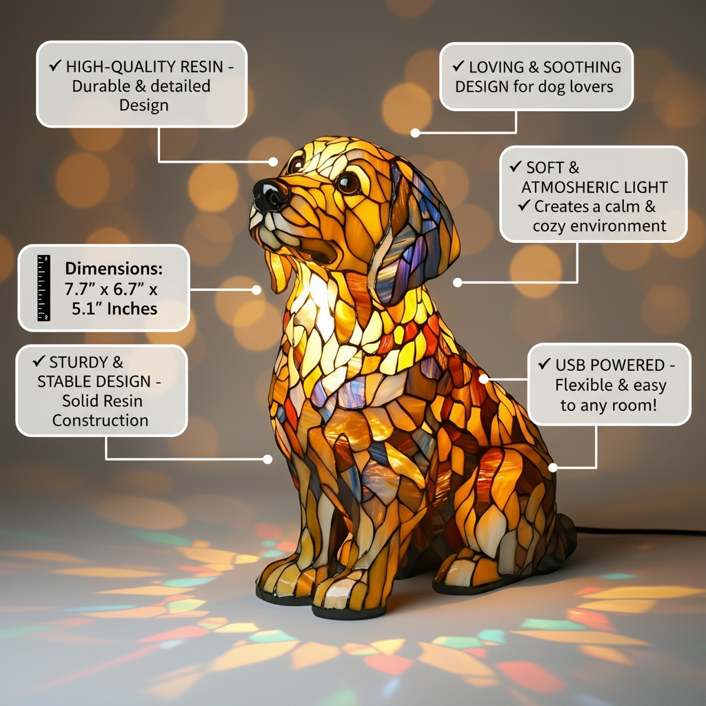 Lampada Decorativa Premium – Buddy Radiant Spiritual Golden Retriever
