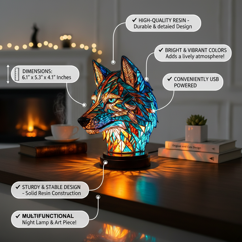 Lampada Decorativa Premium – Bo Enchanting Wolf-Shaped