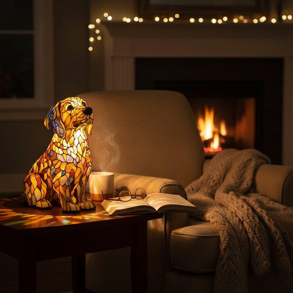 Lampada Decorativa Premium – Buddy Radiant Spiritual Golden Retriever