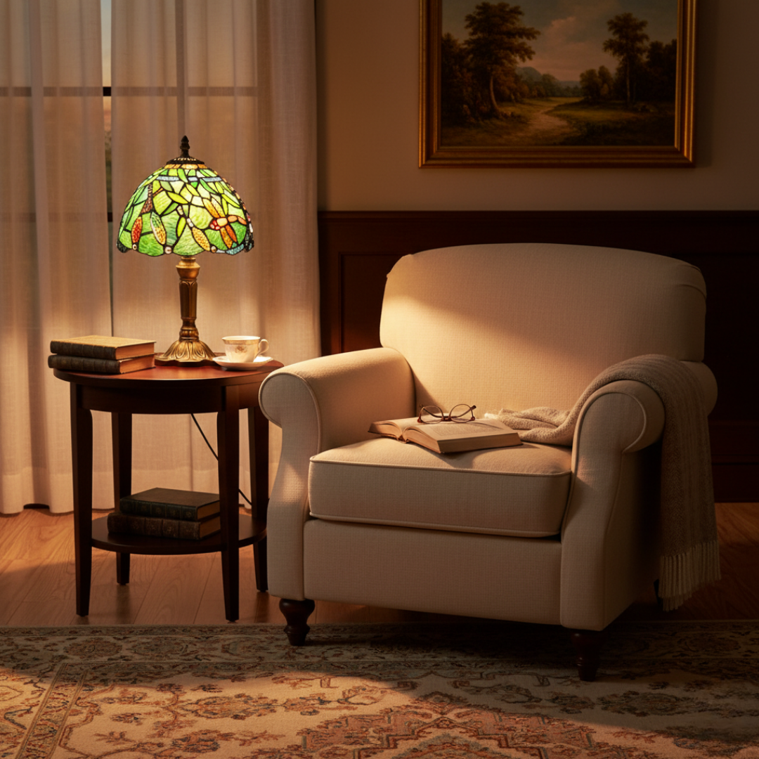 Lampada Decorativa Premium – Mediterranean Stained Glass LED Table Lamp