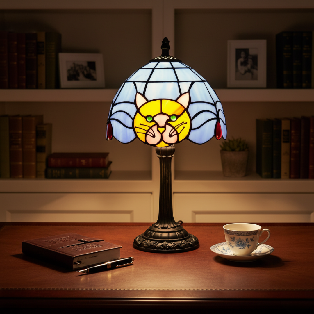 Lampada Decorativa Premium – Vintage Baroque Bedside Cat Table Lamp