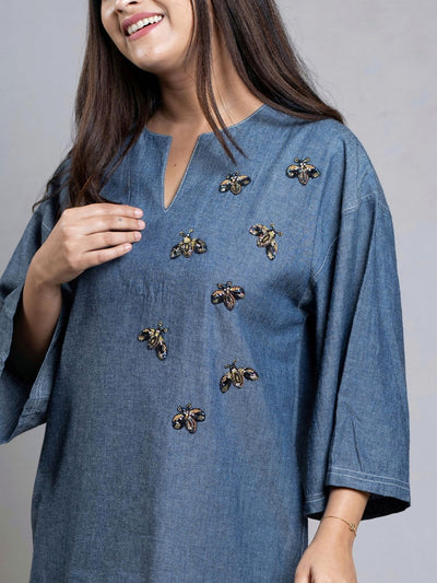 Chambray Tourag Bee Dress