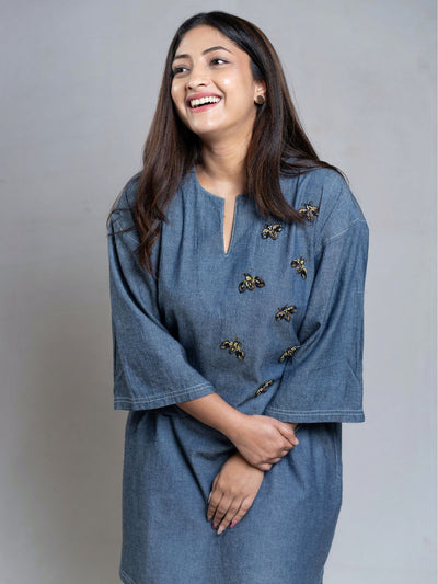 Chambray Tourag Bee Dress