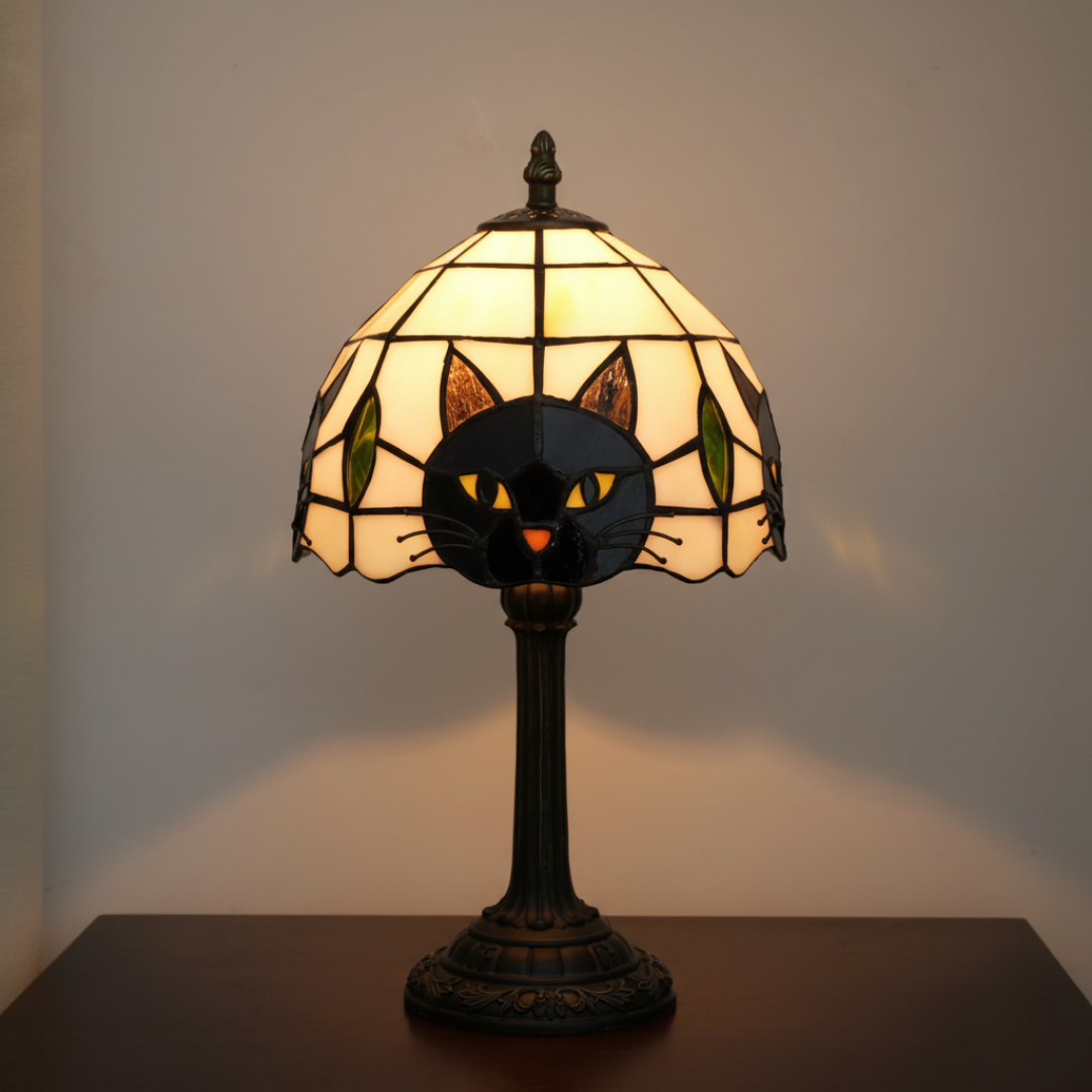 Lampada Decorativa Premium – Retro Baroque Black Cat Table Lamp