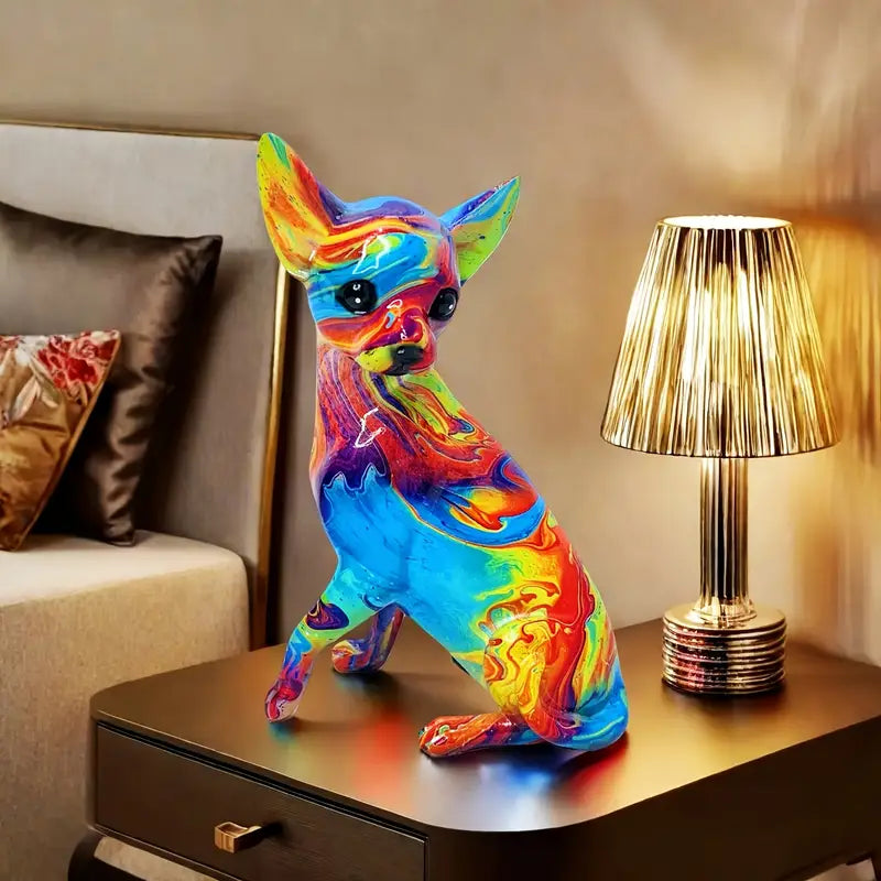 Lampada Decorativa Premium – Live Chihuahua Resin Table Lamp