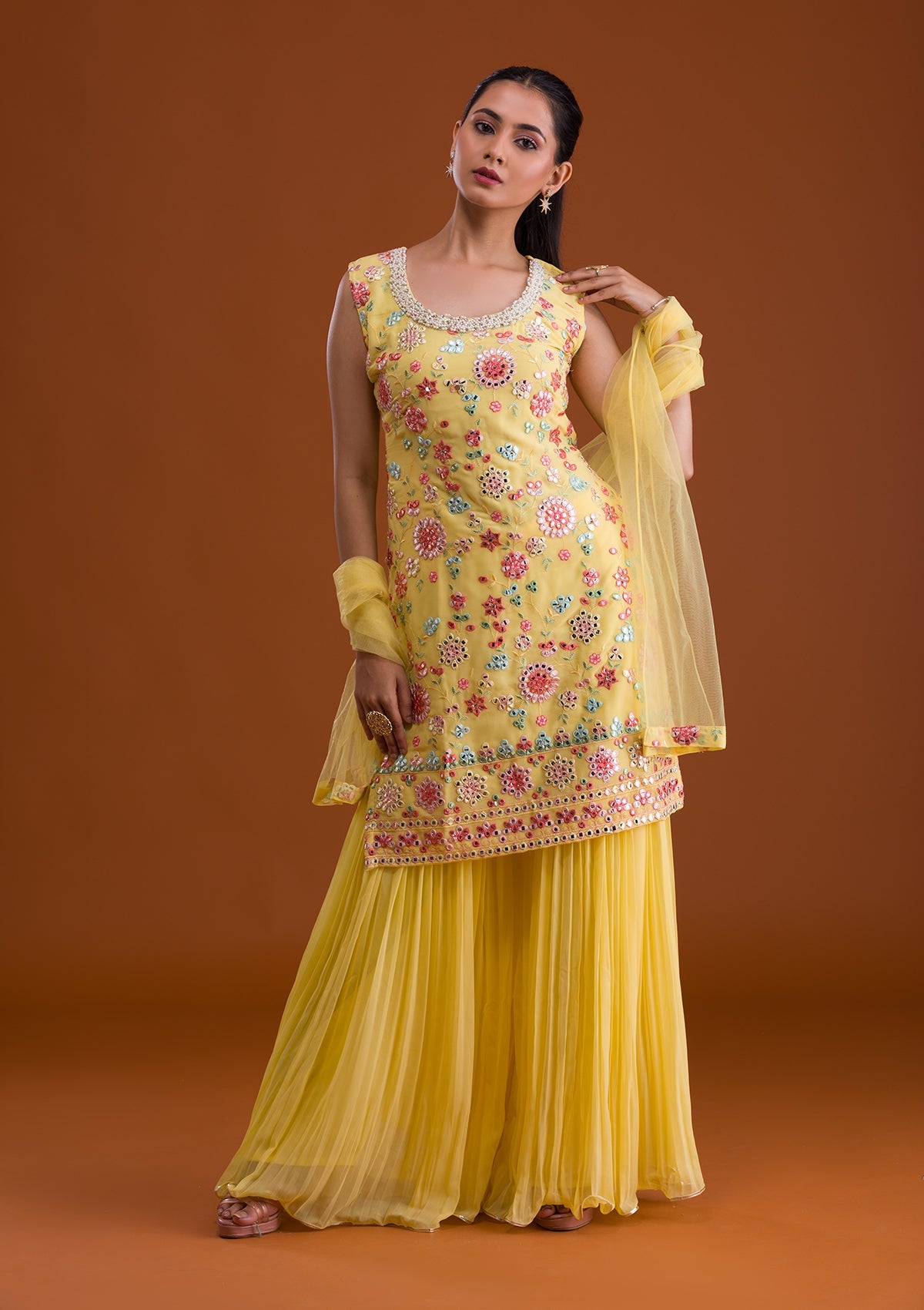 Yellow Gotapatti Georgette Designer Salwar Suit