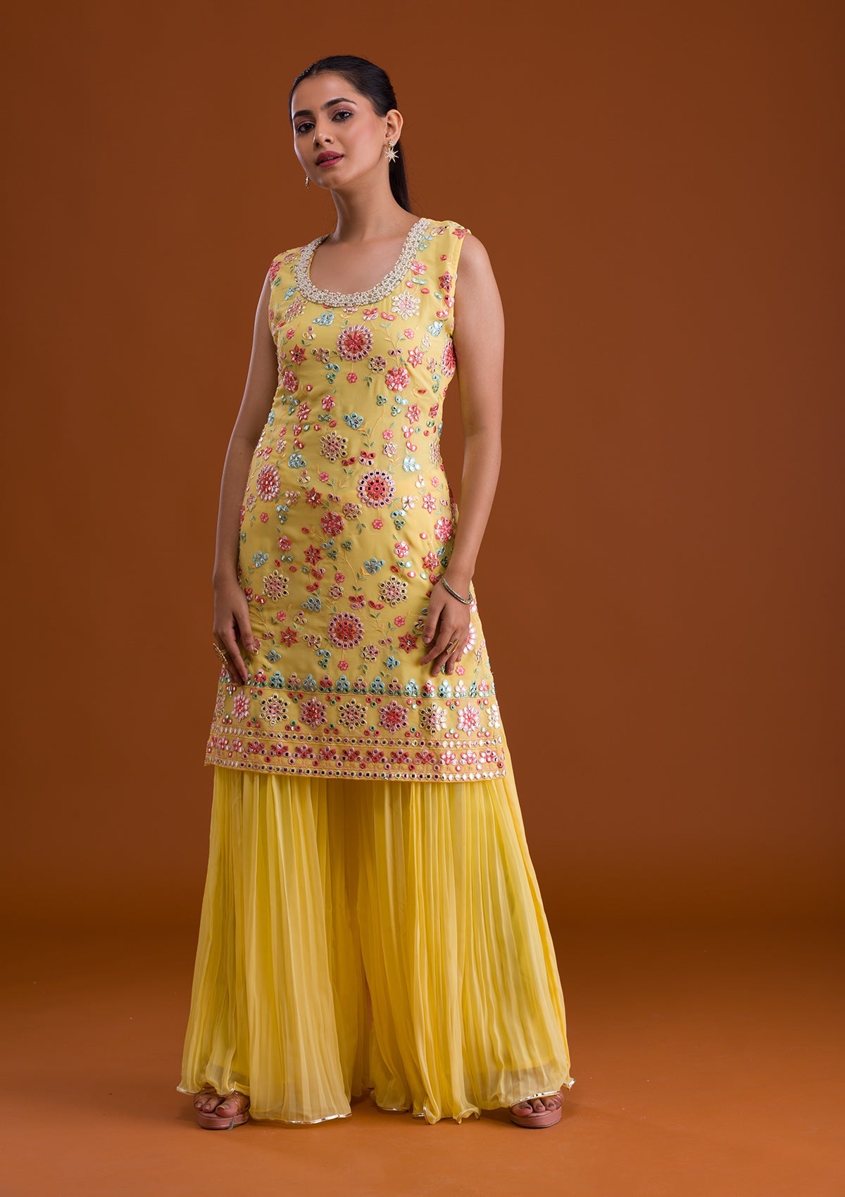 Yellow Gotapatti Georgette Designer Salwar Suit