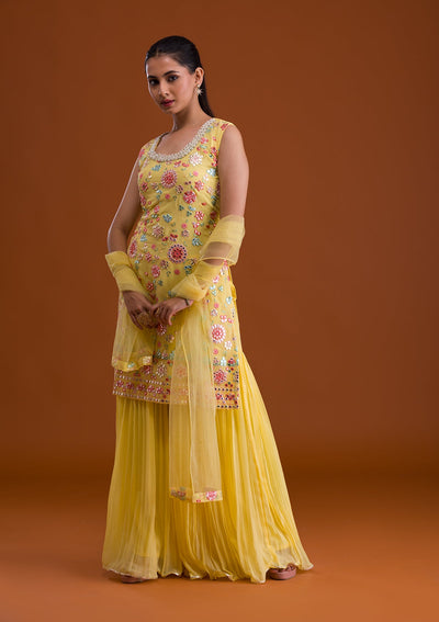 Yellow Gotapatti Georgette Designer Salwar Suit